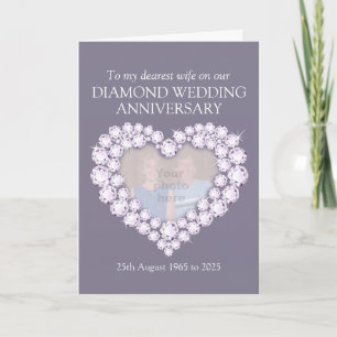 Carte photo de l'anniversaire de mariage de diaman