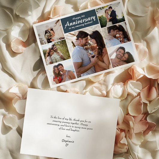 Carte Photo de l'anniversaire du mariage | Collage de la