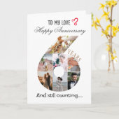 carte photo de l'anniversaire du Mariage de 6 ans (Fleur jaune)