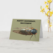 Carte Photo de l'Anniversaire Personnalisé de Cicada Bug (Fleur jaune)