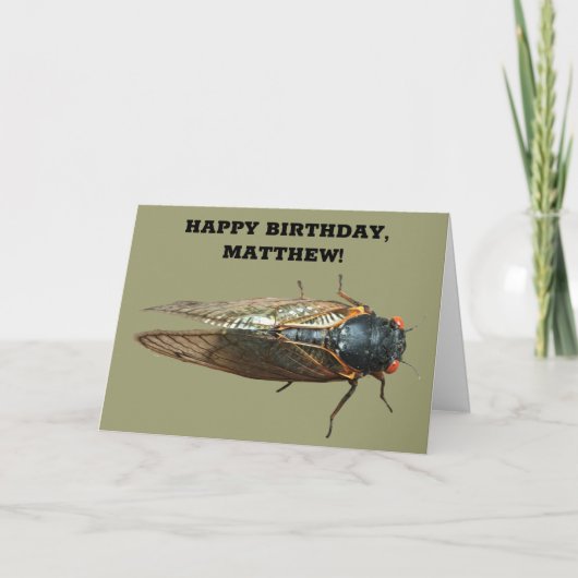 Carte Photo de l'Anniversaire Personnalisé de Cicada Bug (Devant)