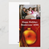 Carte photo de l'Arrière - plan rouge Bauble de No (Devant / Derrière)