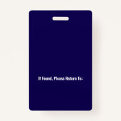 Carte photo de l'employé de la Marine Badge de séc (Dos)