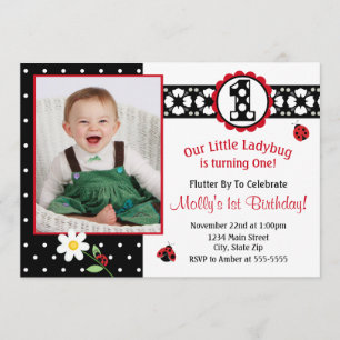 Carte photo de l'invitation 5x7 d'anniversaire de