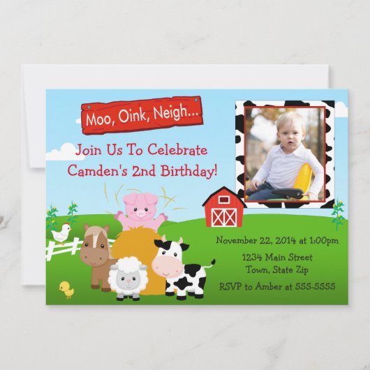 Carte photo de l'invitation 5x7 d'anniversaire de (Devant)
