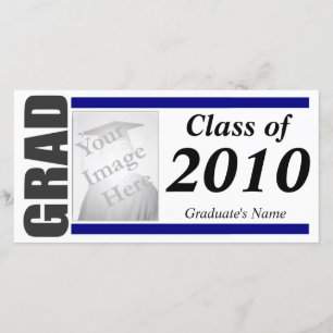 Carte photo de l'invitation de diplôme - bleu