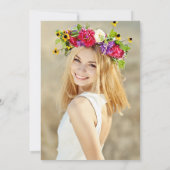 Carte photo de l'invitation de graduation florale  (Dos)