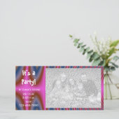 Carte photo de l'invitation de la fête de teinture (Debout devant)