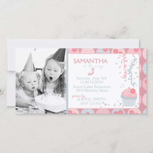 Carte photo de l'invitation de la fille chérie (Devant)