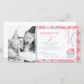 Carte photo de l'invitation de la fille chérie (Devant / Derrière)