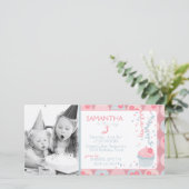 Carte photo de l'invitation de la fille chérie (Debout devant)