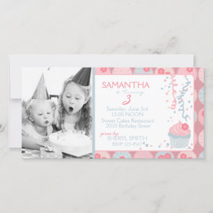 Carte photo de l'invitation de la fille chérie