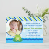 Carte photo de l'invitation pour l'anniversaire de (Debout devant)