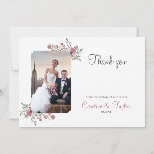 Carte photo de l'Merci en fleurs de ranch (Devant)