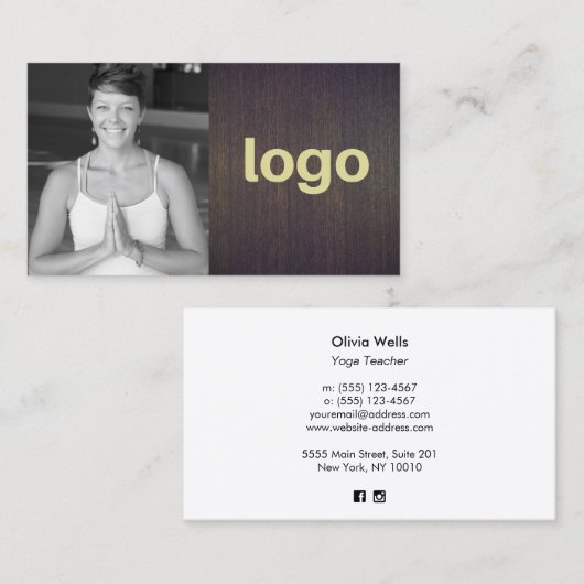 Carte photo de logo Ajouter un logo (Devant / Derrière)