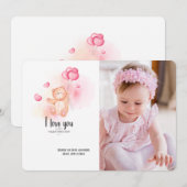 Carte photo de l'ours en peluche de Valentine (Devant / Derrière)