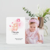 Carte photo de l'ours en peluche de Valentine (Debout devant)