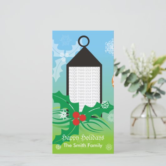 Carte photo de lumière de Noël (Debout devant)