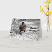 Carte Photo de Mallard Duckling Anniversaire (Fleur jaune)