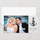 Carte photo de Mariage Ancre rustique (Devant / Derrière)