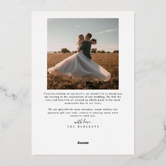 Carte photo de Mariage de coeur de script minimali (Verso)