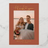 Carte photo de Mariage de coeur de script minimali (Recto)