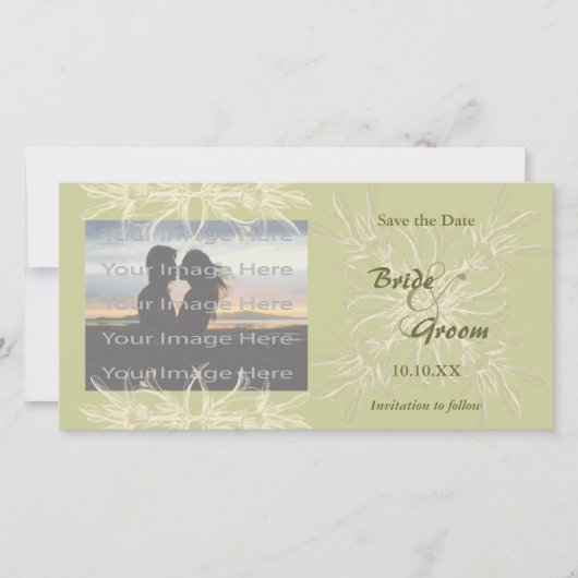 Carte photo de Mariage de fleurs d'antiquité (Devant)