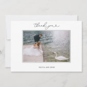 Carte photo de Mariage de Merci de coeur de script (Devant)