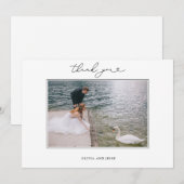 Carte photo de Mariage de Merci de coeur de script (Devant / Derrière)