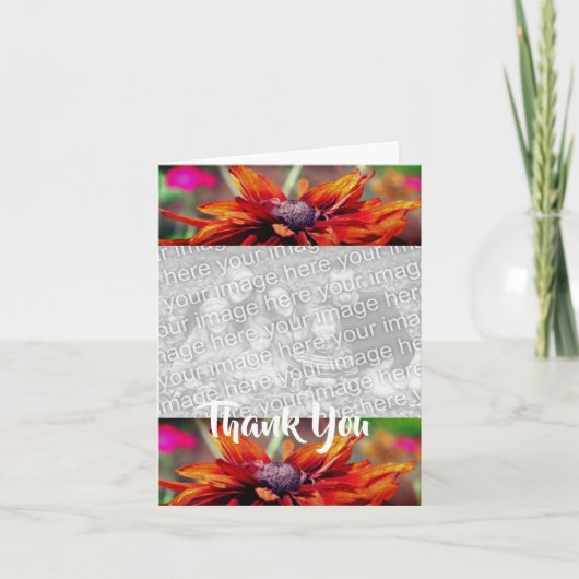 Carte photo de Merci à fleur orange (Devant)