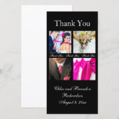 Carte photo de Merci Collage simple (noir) (Devant / Derrière)