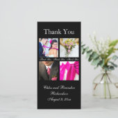 Carte photo de Merci Collage simple (noir) (Debout devant)