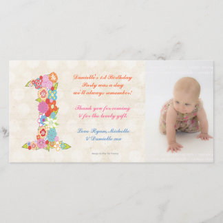 Carte photo de Merci d'anniversaire de bébé de