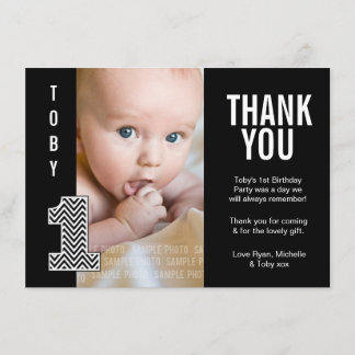 Carte photo de Merci d'anniversaire de Chevron de