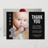 Carte photo de Merci d'anniversaire de Chevron de (Devant / Derrière)