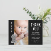 Carte photo de Merci d'anniversaire de Chevron de (Debout devant)