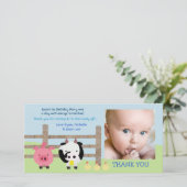 Carte photo de Merci de bébé de basse-cour (Debout devant)