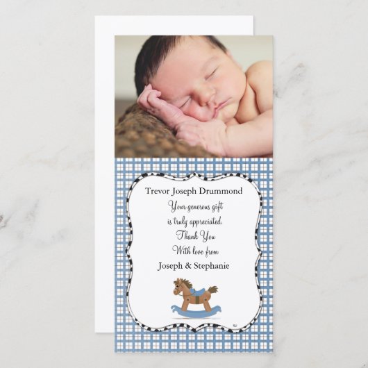 Carte photo de Merci de bébé de cheval de (Devant / Derrière)