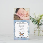 Carte photo de Merci de bébé de cheval de (Debout devant)