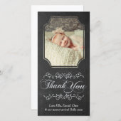 Carte photo de Merci de bébé de typographie de (Devant / Derrière)