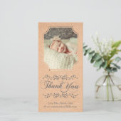 Carte photo de Merci de bébé de typographie de (Debout devant)