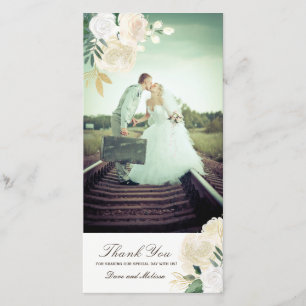 Carte photo de Merci de bois romantique (4x8)