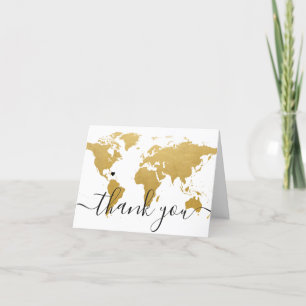 Carte photo de Merci de carte du monde d'or