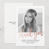 Carte photo de Merci de diplôme moderne Luxe (Devant / Derrière)