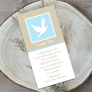 Carte photo de Merci de la sympathie de la colombe