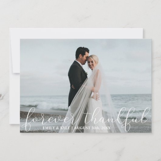 Carte PHOTO DE Merci DE Mariage blanc JAMAIS RECONNUE (Devant)