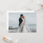 Carte PHOTO DE Merci DE Mariage blanc JAMAIS RECONNUE (Devant/Arrière en situation)