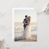 Carte PHOTO DE Merci DE Mariage blanc JAMAIS RECONNUE (Devant/Arrière en situation)