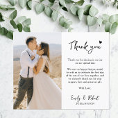 Carte photo de Merci de Mariage de script de coeur