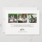 Carte photo de Merci de Mariage de script moderne (Dos)